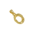 Irregular textured S925 sterling silver gold-plated pendant necklace with S925 hallmark - Letter O Necklace
