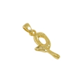 Irregular 925 sterling silver letter pendant with elegant polished gold finish - Letter P Necklace