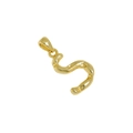 Irregular 925 sterling silver S-letter necklace pendant with high-polished gold finish - Letter S Necklace