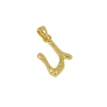 Irregular organic-shaped gold pendant with polished finish on a white background - Letter U Necklace