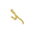 Minimalist S925 sterling silver necklace with polished gold letter Y pendant - Letter Y Necklace