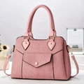Borsa a mano plissettata rosa con grande capacità e tracolla rimovibile per donna - L30xP13xA22 / Rosa