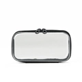 Borsa portaoggetti trasparente in PVC impermeabile con bordo nero e doppia cerniera lampo - 18x10x4.9cm / Piccolo Trasparente