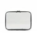 Borsa da trucco trasparente in PVC con bordo nero e doppia cerniera metallica - 21x15x5cm / Trasparente Medio