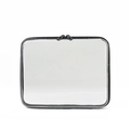 Borsa da trucco trasparente impermeabile con bordo nero e doppia cerniera in metallo - 24x19x5.1cm / Grande Trasparente