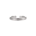 Bague minimaliste en argent sterling S925 avec finition brossée mate et bande ouverte - Style Étroit / Or Blanc (Style Femme Ajustable)