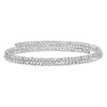 Elegante pulsera espiral multicapa de plata S925 con cuentas de metal facetadas chic - Estilo de Cuentas en Espiral de Capas (SS002) / Oro blanco