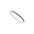 Minimalistischer S925 Sterlingsilber Ring mit schwarzer Emaille und feiner Textur - US Größe 3 (HK 7) / Weißgold Schwarzes Emaille