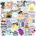 50er-Set bunte 4cm englische Motivationsaufkleber für Wasserflaschen und Laptops - Inspirierender Englischer Textstil (T01040716)