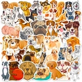 50 pieces assorted dog stickers featuring Golden Retriever and Dalmatian puppy designs - Dog Theme Patterns (T01040926)