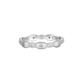 Ring aus S925 Sterlingsilber mit Streifenmuster und funkelnden Diamanten im Luxusdesign - US 5 / HK 10 / Stil JA912 / Weißgold