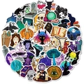 Gothic witch magic stickers pack with skull and crystal ball for laptop luggage decor - Dark Gothic Theme