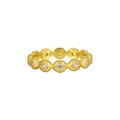 Vergoldeter Ring aus S925 Silber mit Relief-Kugelmuster und funkelnden Zirkonia - US 5 / HK 10 / Stil JA913 / 18K-Gold