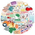 Détail de 50 autocollants de motivation colorés en vinyle avec citations anglaises - T01040453 50 Citations Inspirantes