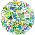 50pcs eco-friendly graffiti stickers with earth and recycling slogans for suitcases - Environmental Theme Series (T01040720)