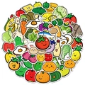 50pcs colorful cartoon fruit and vegetable stickers for baby early learning and DIY decor - Simple Fruit Vegetable (T01040543)