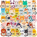 Lot d'autocollants animaux éducatifs avec dessins animés colorés et chiffres pour enfants - Série de Numéros d'Animaux (T01040928)