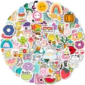 Set of 100 cute waterproof stickers with camera, animals and plants for laptop decor - Pink Camera Fresh Style (T01040780)