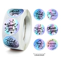 500 pegatinas holográficas Thank You de 1 pulgada con 6 elegantes diseños degradados - Holografía láser