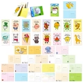 Set di 20 cartoline motivazionali a cartoni animati con simpatici animali e cibi - Stile di Gioco di Parole Divertente (T01040798)