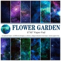 Detailed grid view of 12 galaxy themed scrapbooking paper designs in 6x6 inch size - Galaxy Series Style (T01041309)
