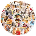 Waterproof PVC cat stickers featuring diverse breeds like British Shorthair and Ragdoll - Realistic Cat Style E (T01040546)