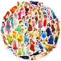 Lot de 50 autocollants de mode pour filles pour scrapbooking et décoration DIY - Fille de Mode Douce