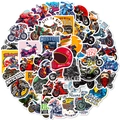 50 pegatinas de club de motos impermeables con diseños vintage racer y motocross - Tema de Club de Motociclistas (T01041229) / 50 Hojas