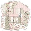 12 sheets of 6x6 inch Flower Garden floral decorative scrapbook paper for DIY crafts - Western Flower Style (T01041272)