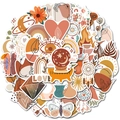Bohemian BOHO sticker set in Morandi aardetinten voor koffers en laptops van PVC - Aarde Genezing Stijl (T01040743)