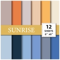 Juego de 12 hojas de papel para scrapbook de 6x6 pulgadas en tonos azul y naranja - Material De Color Sólido Azul Y Naranja (T01041369) / Papel De Material Cuadrado