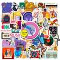 50-piece colorful waterproof music theme stickers featuring guitars and headphones - Headphone Music Style