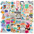 Set di 50 adesivi colorati a tema lettura per decorare laptop, tablet e borracce - Stile a Tema Lettura (T01041354)