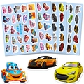 Vibrant racing car stickers set with cartoon and realistic sports car designs for kids - Cool Racing Car (T01041362)