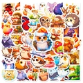 Cute forest animal stickers set featuring owls and bears for kids DIY craft and rewards - Fairytale Animals (T01041404)