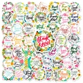 50pcs Thanksgiving floral Thank You stickers for gift boxes and waterproof luggage - Thanksgiving English Style (T01041431)