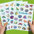Set di 4 graziosi adesivi colorati con tartaruga marina per borracce e decori per bambini - T01041418 Foglio Di Adesivi Piatti - Tartaruga - 4 Fogli/confezione Da 100 Adesivi