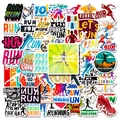 50 wasserfeste Aufkleber mit Lauf- und Marathon-Motiven für Laptop und Reisekoffer Deko - Laufen Sportlich Englischer Stil (T01041489)