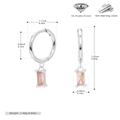 Detail view of 925 sterling silver earrings with champagne 5A grade zircon stone - White Gold Plated - Champagne