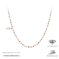 Detailed specs of S925 sterling silver rainbow zircon necklace with 36+5cm chain length - 925 Silver / Gold