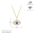 Gedetailleerde weergave van de S925 zilveren boze oog hanger met 5A zirkonia - Goud