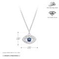 Macro-detail van S925 sterling zilveren boze oog hanger met blauwe en witte zirkoon - Zilver