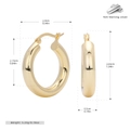 Spécifications de taille et poinçon S925 des boucles d'oreilles créoles dorées - M / Or