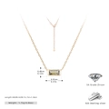 Detail showing 925 sterling silver chain dimensions and 5A grade zircon pendant size - Gold - Peridot Green (August)
