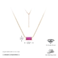 Detail of 925 sterling silver necklace with 5A pink zircon pendant and dimensions - Silver - Sapphire Blue (September)