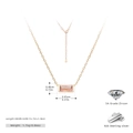 Detail view of pink zircon pendant and 925 sterling silver chain with size specifications - Silver - Peridot Green (August)