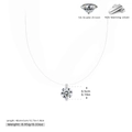 Detailed macro view of S925 silver pendant with 5A cubic zirconia on clear fishing line - 925 Silver Platinum Plated-5MM (Zircon)