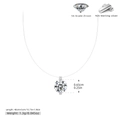 Detail of S925 sterling silver mermaid tear necklace with zircon on invisible chain - 925 Silver Platinum Plated-6.5MM (Zircon)