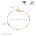 Detail of 925 sterling silver gold bracelet featuring 5A grade zircon and 16cm plus 4cm chain - 925 Silver Yellow Gold Plated