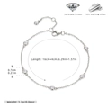 Detail of S925 sterling silver bracelet with 5A grade zircon stones and lobster clasp - 925 Silver White Gold Plated